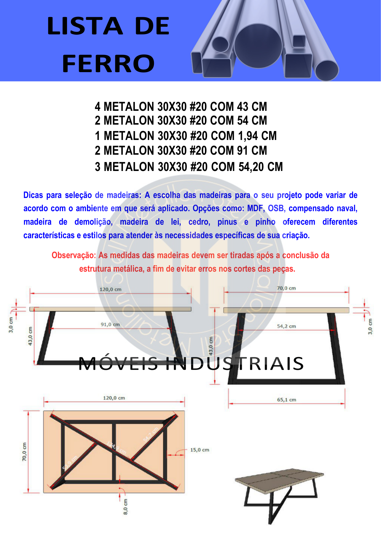 Mesa de Centro Cuadrada Minimalista