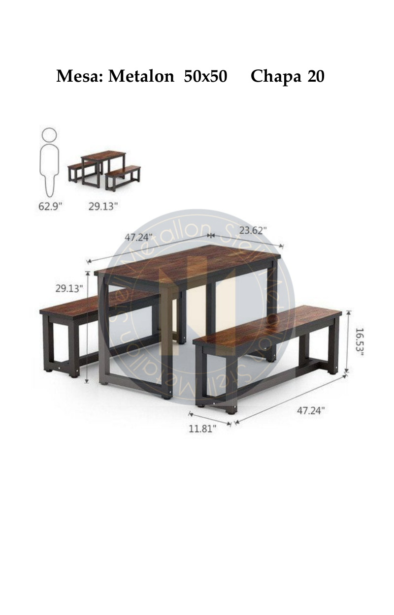 Mesa de Comedor Moderna 50x50