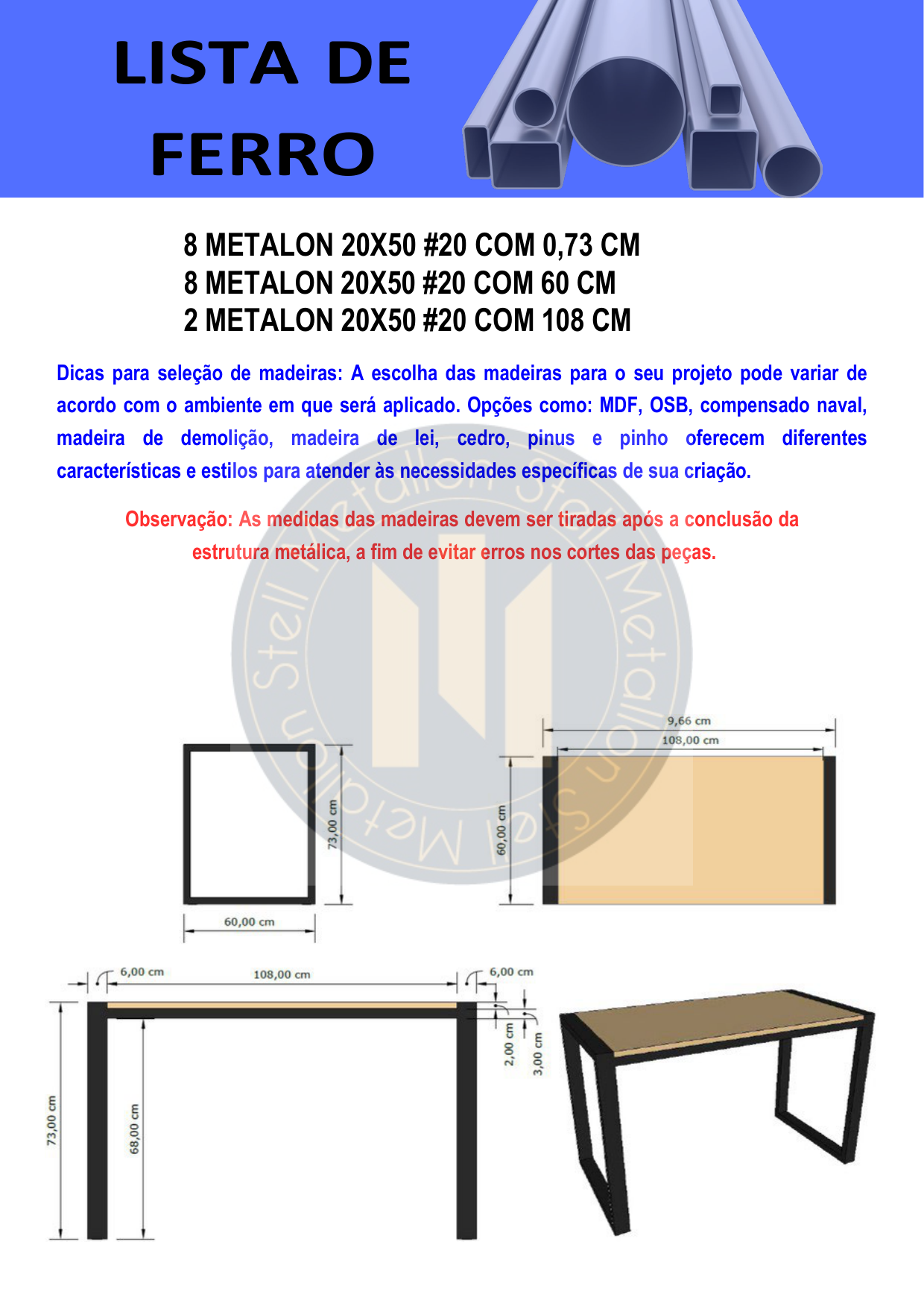 Juego de Mesa y Sillas de Metalón